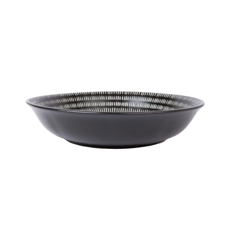 Taldrik KIKO D20,8xH4,5cm, valgeträpsuline must keraamika Lauanõud Lauanõud