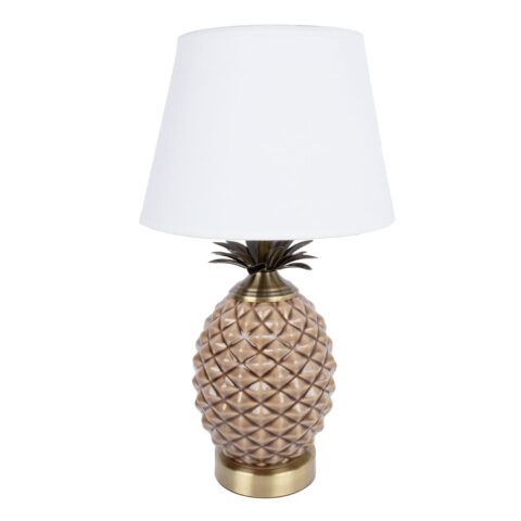 Laualamp ANANAS H45cm, kuppel: valge, jalg: pruun keraamika Laualambid Laualambid