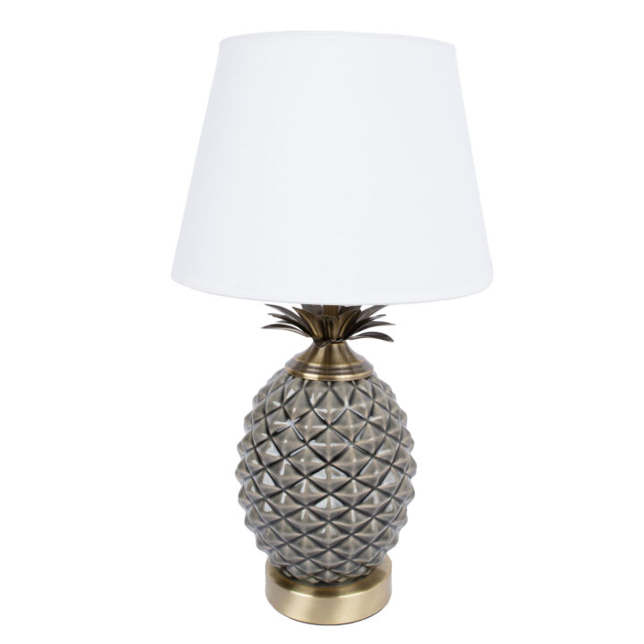 Laualamp ANANAS H45cm, kuppel: valge, jalg: tumehall keraamika Laualambid Laualambid