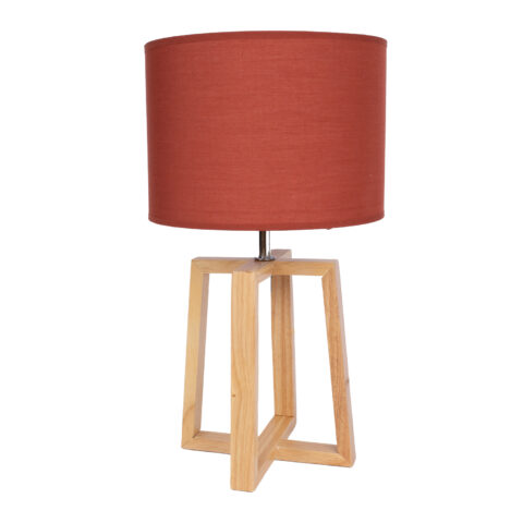 Laualamp WOODEN H44,5cm, kuppel: punane, jalg: naturaalne puit Laualambid Laualambid