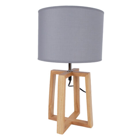 Laualamp WOODEN H44,5cm, kuppel: helehall, jalg: naturaalne puit Laualambid Laualambid