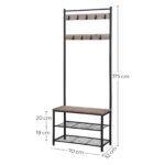 Riidenagi  70x32x177cm, valge, hele elevandiluu + must Riidestanged ja nagid