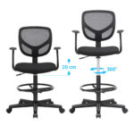 Joonistustool 64x64x(97-117) cm, must Kontoritoolid