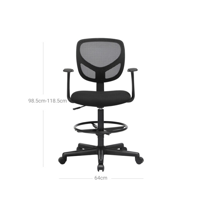Joonistustool 64x64x(97-117) cm, must Kontoritoolid
