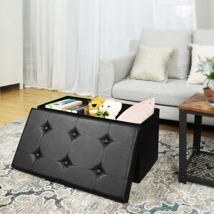 Plastikust tumba 76x38x38cm, must Pesukorvid ja hoiukastid