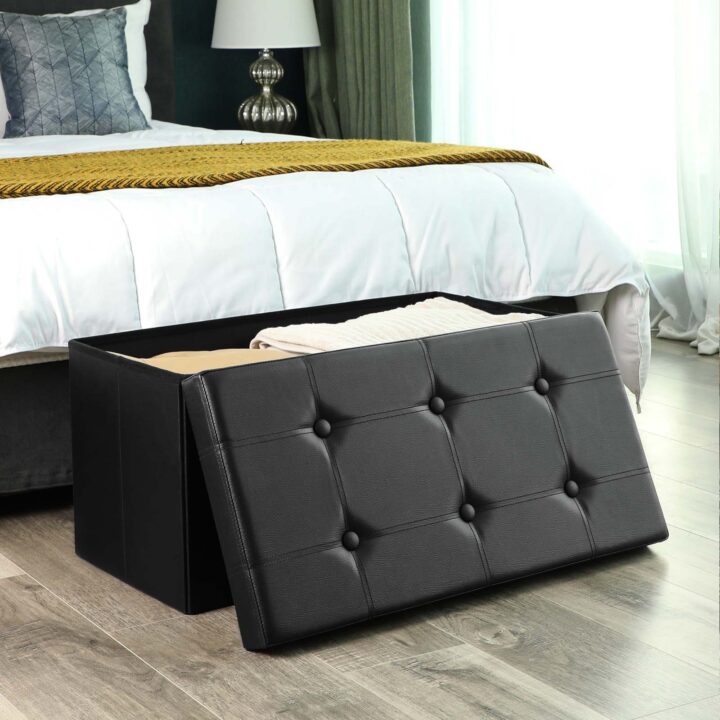 Plastikust tumba 76x38x38cm, must Pesukorvid ja hoiukastid