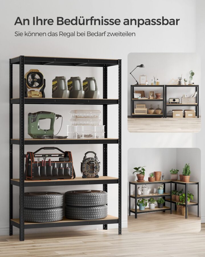 Riiulid 120x60x200cm, must Tööriistariiulid