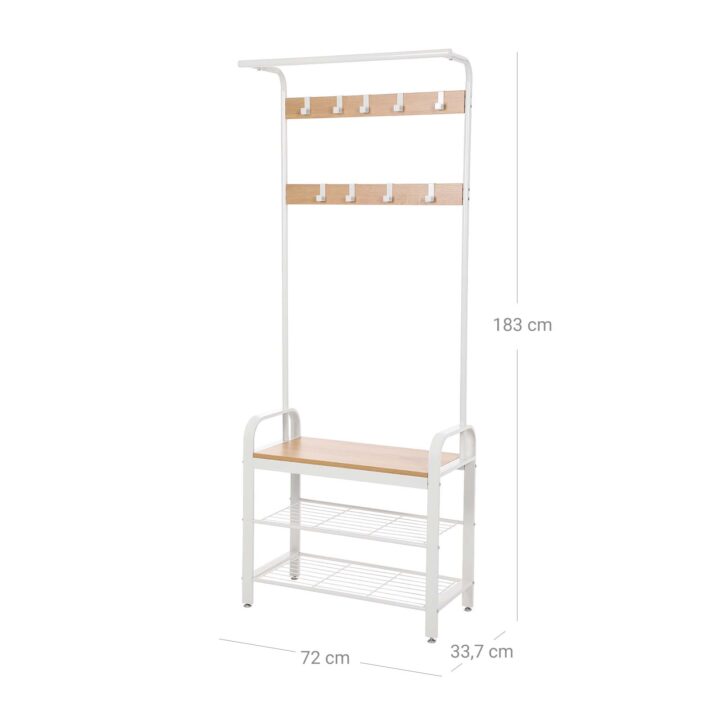 Riidenagi 72×33.7x183cm, kollane,kollane tamm+valge Riidestanged ja nagid