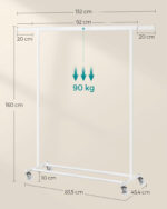 Riiderest (92-132)x45.4x160cm Riidestanged ja nagid