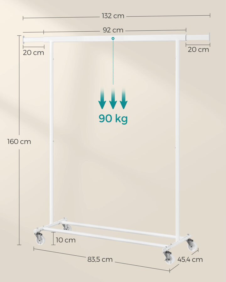 Riiderest (92-132)x45.4x160cm Riidestanged ja nagid