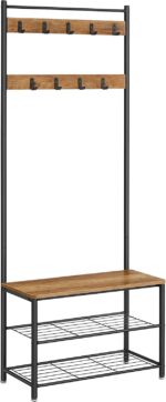 Riidenagi  70x32x177cm, pähklipuu pruun-must Riidestanged ja nagid