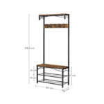 Riidenagi 80x32x178.5cm, antiikne, must Riidestanged ja nagid