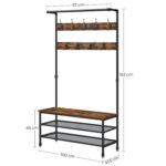 Riidenagi 100×41.5x182cm, antiikne, must Riidestanged ja nagid