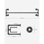 Riiderest 112x30x29.3cm, must Riidestanged ja nagid