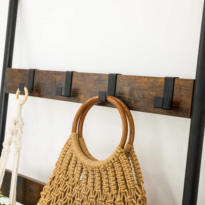 Redelriiulid 62x24x165cm, rustic brown, must Põrandariiulid