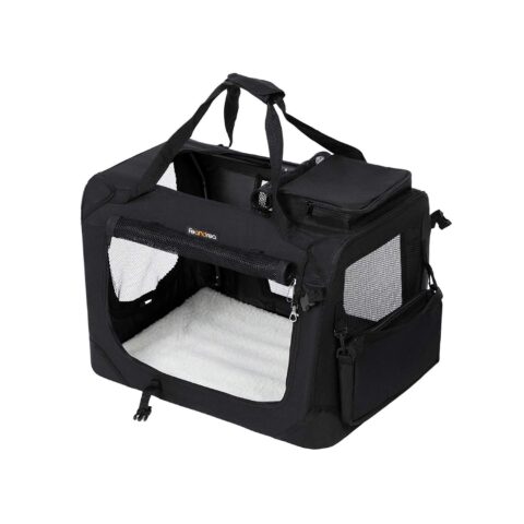 Koera transpordikott 60x42x42cm, must Kasside transportkorvid ja puurid