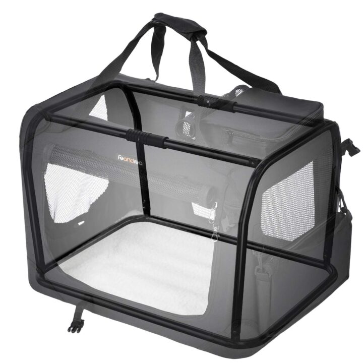 Koera transpordikott 60x42x42cm, must Kasside transportkorvid ja puurid