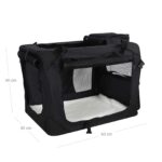 Koera transpordikott 60x42x42cm, must Kasside transportkorvid ja puurid