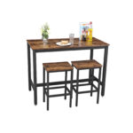 Baarilaua komplekt Table: 120x60x90cm Stool: 40x30x65cm, antiikne, must Baaripukid ja baarilauad