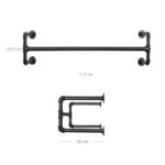 Riiderest 112x30x29.3cm, must Riidestanged ja nagid