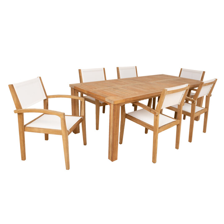 Söögilauakomplekt BALI laud 220x100xH75cm, 6 tooli 62x62xH91cm, tiikpuit Söögilaua komplektid Garden