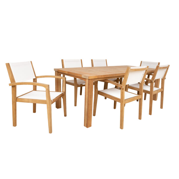 Söögilauakomplekt BALI laud 220x100xH75cm, 6 tooli 62x62xH91cm, tiikpuit Söögilaua komplektid Garden