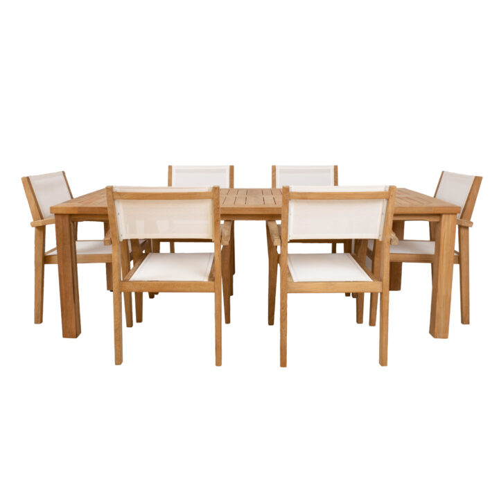 Söögilauakomplekt BALI laud 220x100xH75cm, 6 tooli 62x62xH91cm, tiikpuit Söögilaua komplektid Garden