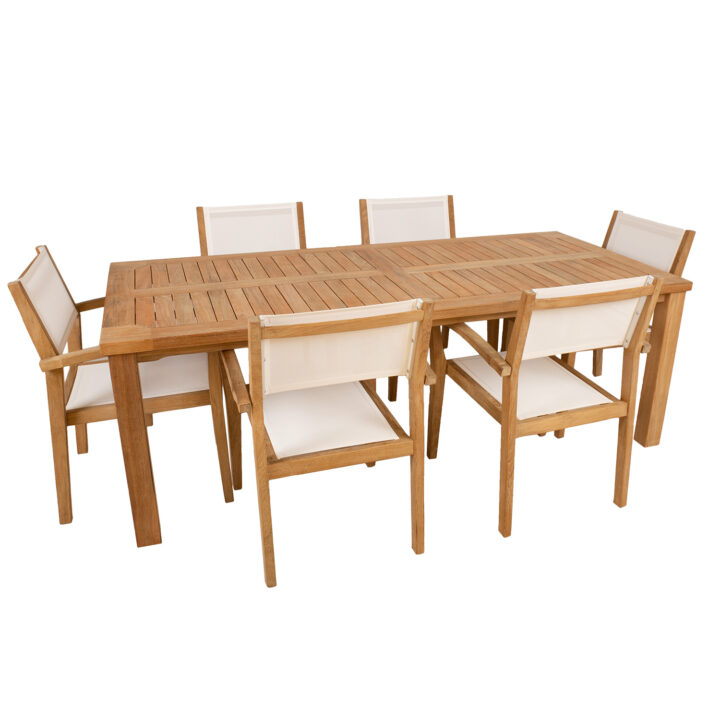 Söögilauakomplekt BALI laud 220x100xH75cm, 6 tooli 62x62xH91cm, tiikpuit Söögilaua komplektid Garden