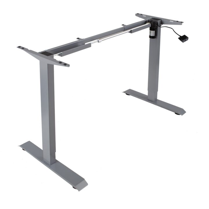 Töölaud ERGO 1-mootoriga 140x70xH71-121cm, vaher/hõbehall Kirjutuslauad ERGO