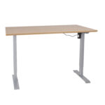 Töölaud ERGO 1-mootoriga 160x80xH71-121cm, hikkoripuu/hõbehall Kirjutuslauad ERGO