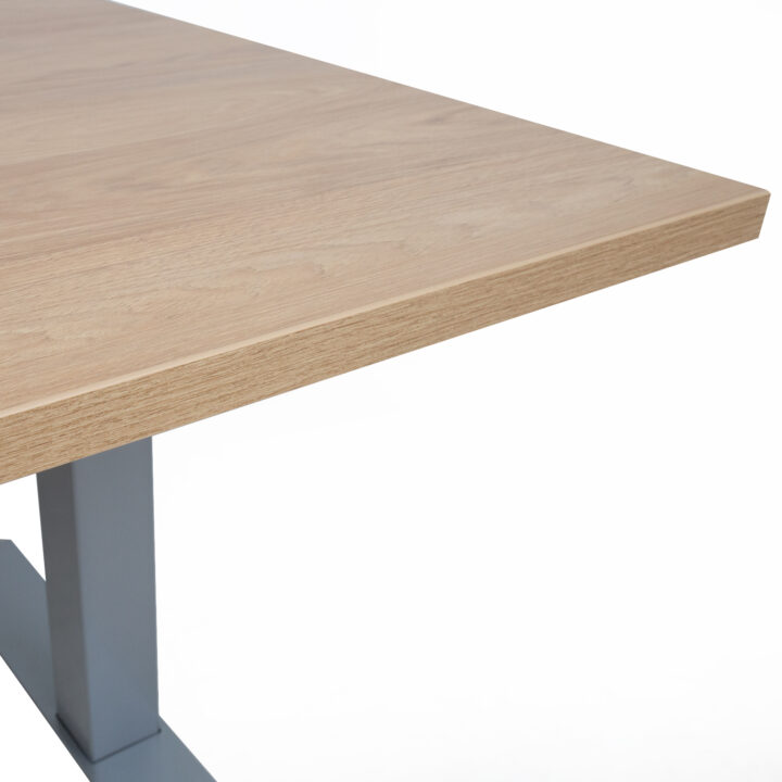 Töölaud ERGO 1-mootoriga 160x80xH71-121cm, hikkoripuu/hõbehall Kirjutuslauad ERGO