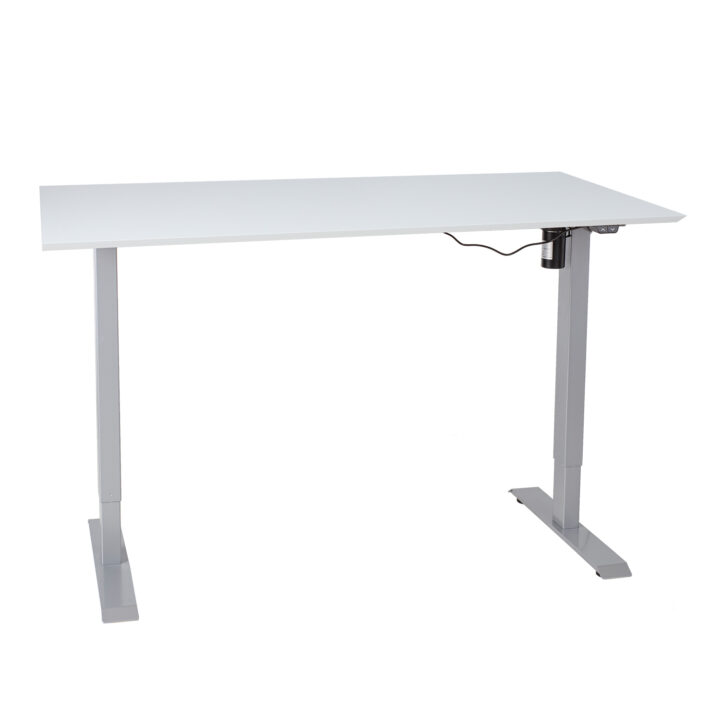 Töölaud ERGO 1-mootoriga 160x80xH71-121cm, hallikasvalge/hõbehall Kirjutuslauad ERGO