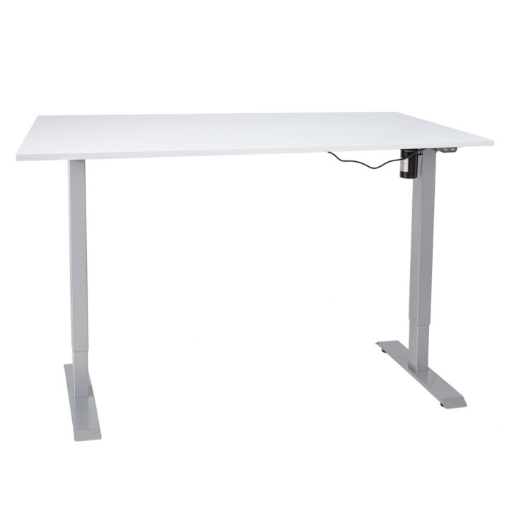 Töölaud ERGO 1-mootoriga 140x80xH71-121cm, hallikasvalge/hõbehall Kirjutuslauad ERGO