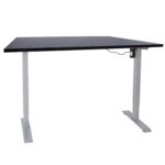 Töölaud ERGO 1-mootoriga 140x80xH71-121cm, must/hõbehall Kirjutuslauad ERGO