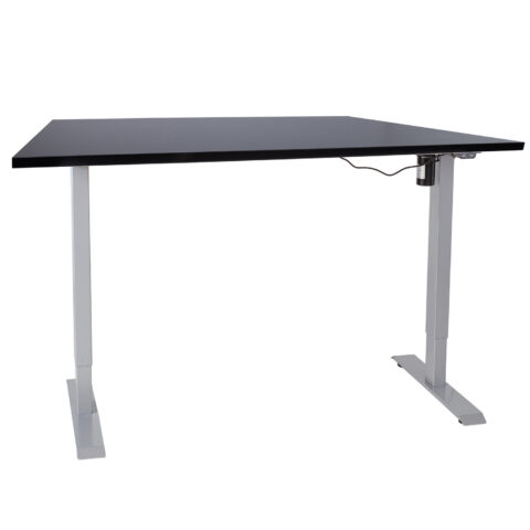 Töölaud ERGO 1-mootoriga 140x80xH71-121cm, must/hall, melamiinplaat Kirjutuslauad ERGO
