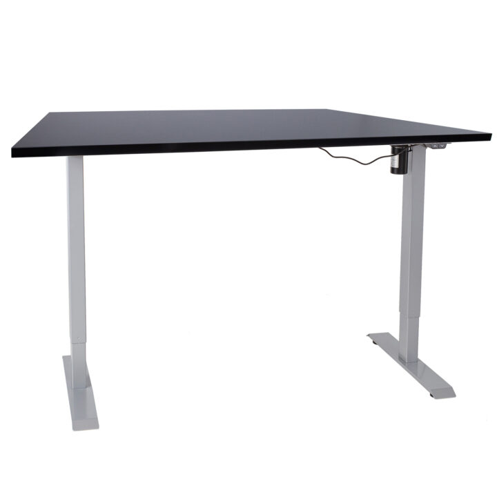 Töölaud ERGO 1-mootoriga 140x80xH71-121cm, must/hõbehall Kirjutuslauad ERGO