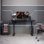 Töölaud ERGO 1-mootoriga 140x80xH71-121cm, must Kirjutuslauad ERGO