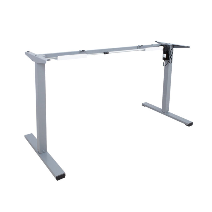 Töölaud ERGO OPTIMAL 1-mootoriga 120x60xH71-116cm, valge/hõbehall Kontorimööbel ERGO