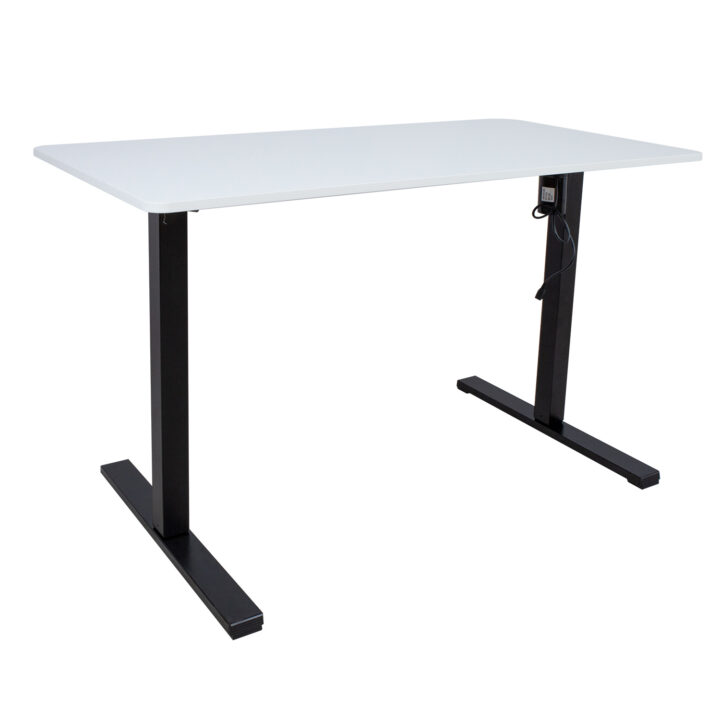 Töölaud ERGO OPTIMAL 1-mootoriga 120x60xH71-116cm, valge/must Kontorimööbel ERGO