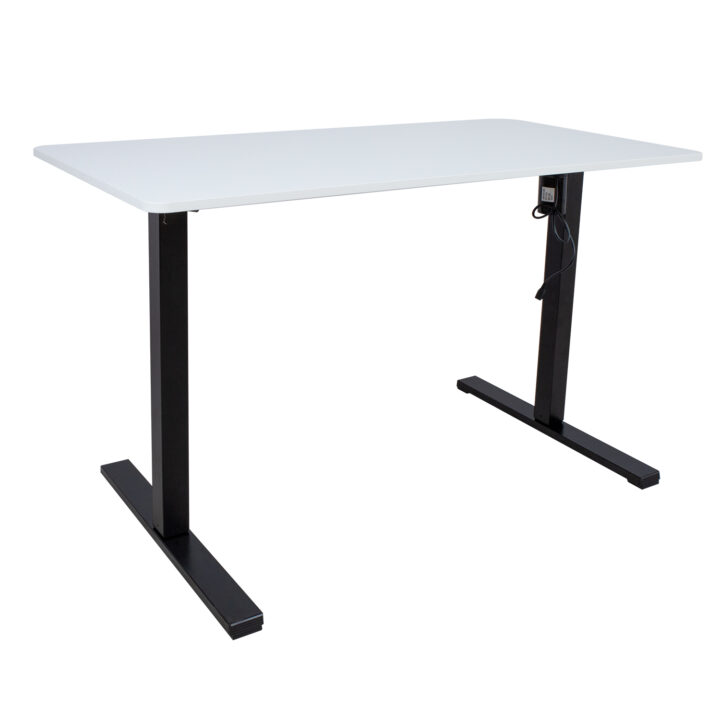 Töölaud ERGO OPTIMAL 1-mootoriga 120x60xH71-116cm, valge/must Kontorimööbel ERGO
