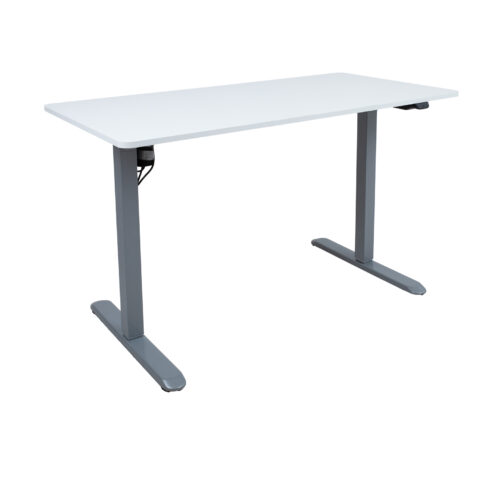 Töölaud ERGO LIGHT 1-mootoriga 120x60cm, hõbehall/valge Kontorimööbel ERGO