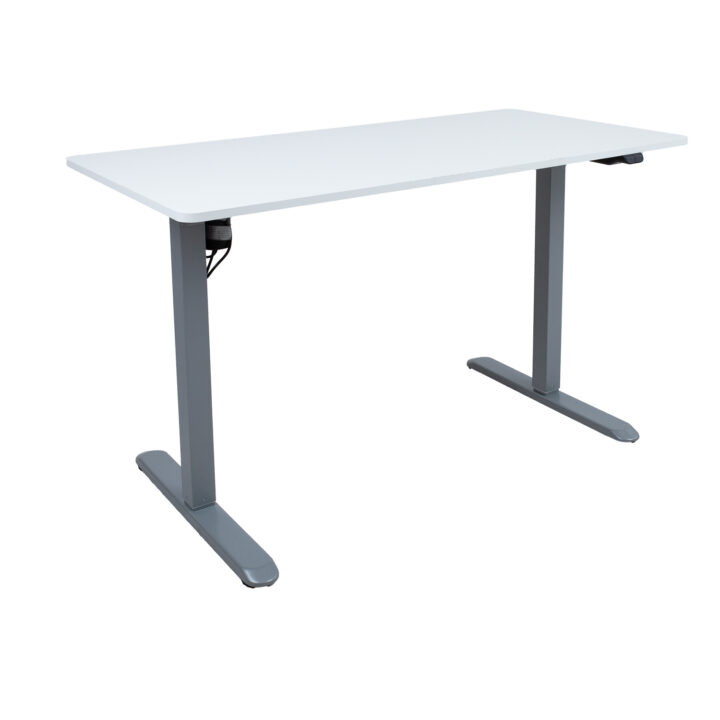 Töölaud ERGO LIGHT 1-mootoriga 120x60xH73-118cm, valge/hõbehall Kontorimööbel ERGO