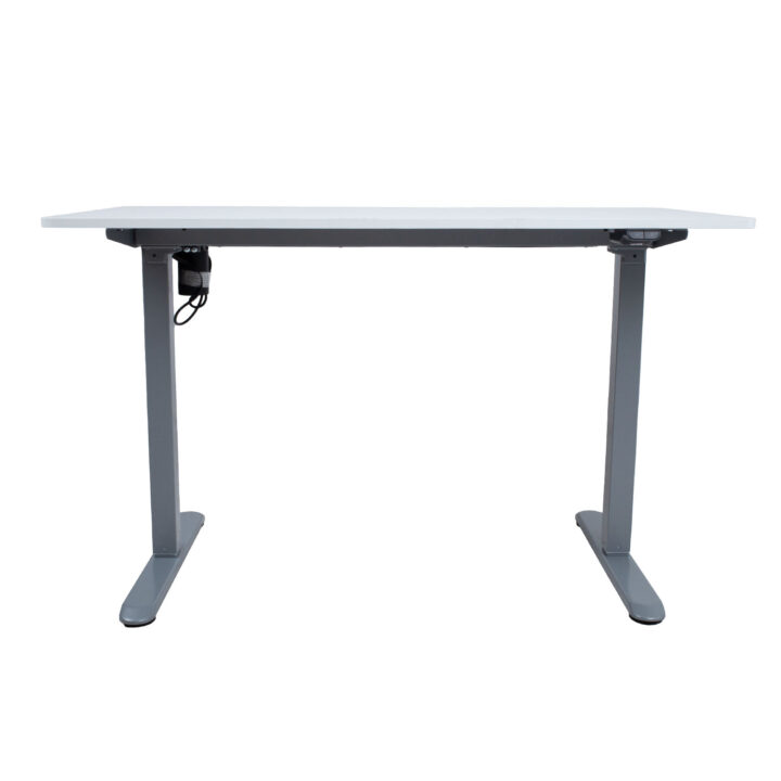 Töölaud ERGO LIGHT 1-mootoriga 120x60xH73-118cm, valge/hõbehall Kontorimööbel ERGO