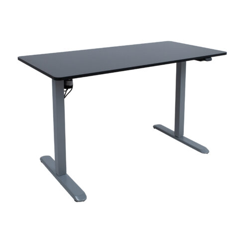 Töölaud ERGO LIGHT 1-mootoriga 120x60cm, hõbehall/must Kontorimööbel ERGO