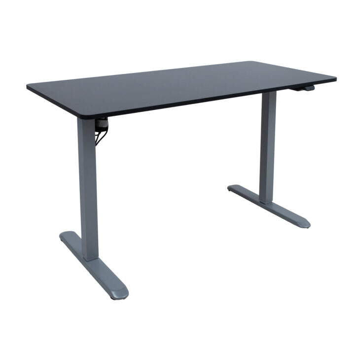 Töölaud ERGO LIGHT 1-mootoriga 120x60xH73-118cm, must/hõbehall Kontorimööbel ERGO