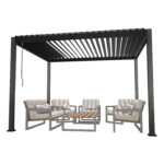 Varikatus MIRADOR-111 3x3m textilene seintega, tumehall Varikatused ja aiatelgid HORECA Varikatus MIRADOR-111 3x3m textilene seintega, tumehall Varikatused ja aiatelgid HORECA