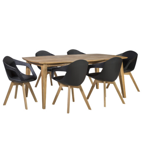 Söögilauakomplekt RETRO 6-tooliga 37035 Pikendatavad söögilauad H02-100 Söögilaua komplektid