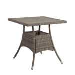 Aiamööblikomplekt PALOMA laud 74x74xH72,5cm, 2 tooli 57x59xH90cm, terasraam, plastikpunutis Rõdumööbel Garden