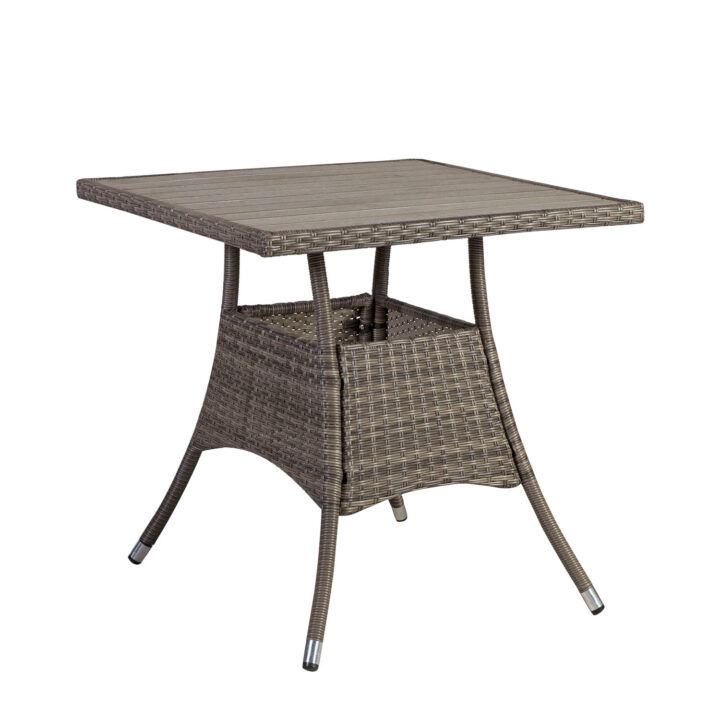 Aiamööblikomplekt PALOMA laud 74x74xH72,5cm, 2 tooli 57x59xH90cm, terasraam, plastikpunutis Rõdumööbel Garden
