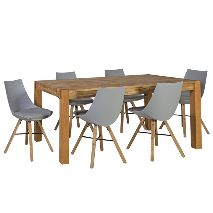 Söögilauakomplekt CHICAGO NEW 6-tooliga (37022) lauaplaat: naturaalse tammespooniga MDF, viimistlus: õlitatud Laud 6 tooliga CHICAGO